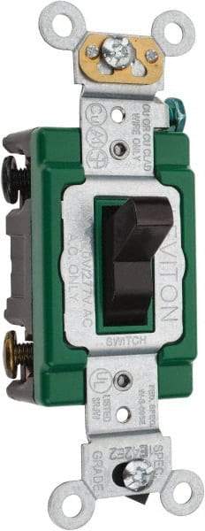 Leviton - 3 Pole, 120 to 277 VAC, 30 Amp, Industrial Grade, Toggle, Wall and Dimmer Light Switch - 1.31 Inch Wide x 4.06 Inch High - Strong Tooling