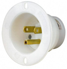 Leviton - 125 VAC, 15 Amp, 5-15P NEMA Configuration, White, Industrial Grade, Self Grounding Single Receptacle - 1 Phase, 2 Poles, 3 Wire, Flush Mount, Corrosion and Impact Resistant - Strong Tooling