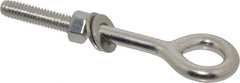 Value Collection - 3/8-16, Electropolished Finish, Stainless Steel Wire Turned Closed Eye Bolt - 2" Thread Length, 21/32" ID x 3/8" OD, 4-1/8" Shank Length - Strong Tooling