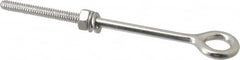 Value Collection - 1/4-20, Electropolished Finish, Stainless Steel Wire Turned Closed Eye Bolt - 2" Thread Length, 15/32" ID x 3/8" OD, 4-13/16" Shank Length - Strong Tooling