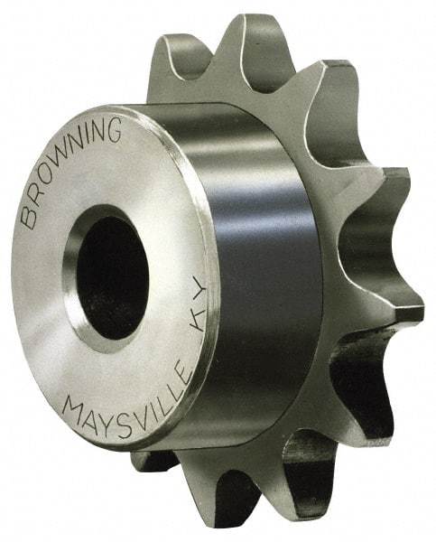 Browning - 14 Teeth, 1/2" Chain Pitch, Chain Size 41, Min Plain Bore Sprocket - 1/2" Bore Diam, 2.247" Pitch Diam, 2.49" Outside Diam - Strong Tooling