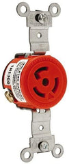 Leviton - 125 VAC, 15 Amp, 5-15R NEMA, Self Grounding Receptacle - 2 Poles, 3 Wire, Female End, Orange - Strong Tooling