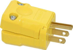 Leviton - 125 VAC, 15 Amp, 5-15P NEMA, Valise, Self Grounding, Industrial Grade Plug - 2 Pole, 3 Wire, 1 Phase, Nylon, Yellow - Strong Tooling