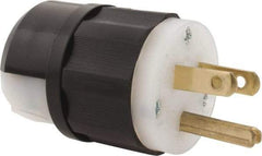 Leviton - 125 VAC, 15 Amp, 5-15P NEMA, Straight, Self Grounding, Industrial Grade Plug - 2 Pole, 3 Wire, 1 Phase, Nylon, Black, White - Strong Tooling