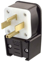 Leviton - 125/250 VAC, 30 Amp, 14-30P NEMA, Angled, Self Grounding, Industrial Grade Plug - 3 Pole, 4 Wire, 1 Phase, Nylon, Black - Strong Tooling