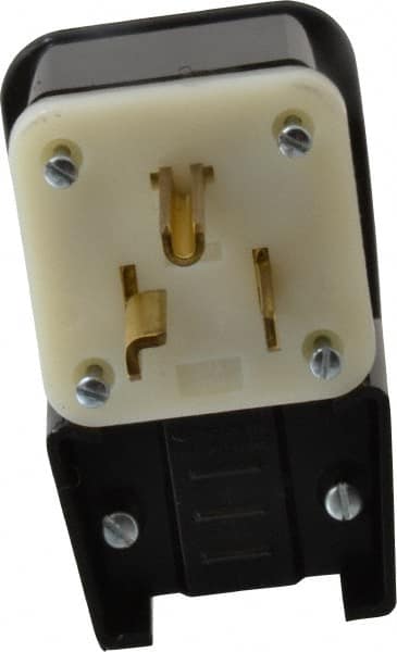 Leviton - 125 VAC, 30 Amp, 5-30P NEMA, Angled, Self Grounding, Industrial Grade Plug - 2 Pole, 3 Wire, 1 Phase, Nylon, Black - Strong Tooling