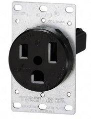 Leviton - 250 VAC, 30 Amp, 15-30R NEMA Configuration, Black, Industrial Grade, Self Grounding Single Receptacle - 3 Phase, 3 Poles, 4 Wire, Flush Mount, Tamper Resistant - Strong Tooling