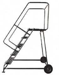 Ballymore - 123" 9 Step Ladder - 300 Lb Capacity, 90" Platform Height, 30" Base Width x 74" Depth, Heavy-Duty Serrated Grating - Strong Tooling