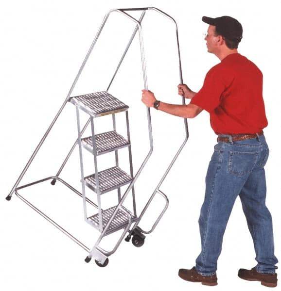 Ballymore - 96-1/2" 7 Step Ladder - 300 Lb Capacity, 66-1/2" Platform Height, 30" Base Width x 49" Depth, Heavy-Duty Serrated Grating - Strong Tooling