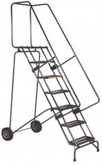 Ballymore - 153" 12 Step Ladder - 350 Lb Capacity, 120" Platform Height, 30" Base Width x 88" Base Depth, Abrasive Mat Tread - Strong Tooling