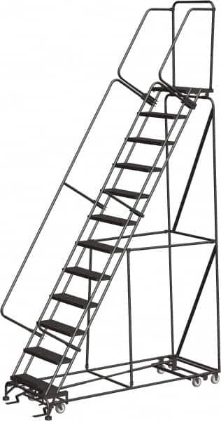 Ballymore - 153" 12 Step All-Directional Ladder - Rolling Safety Ladder, 450 Lb Capacity, 120" Platform Height, 32" Base Width x 87" Depth, Expanded Metal Tread - Strong Tooling