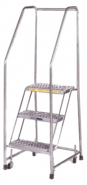 Ballymore - 103" 7 Step Ladder - 300 Lb Capacity, 70" Platform Height, 30" Base Width x 56" Depth, Perforated Tread - Strong Tooling