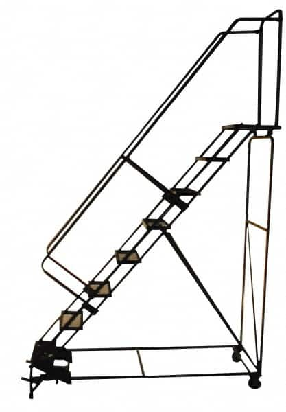 Ballymore - 103" 7 Step Ladder - 350 Lb Capacity, 70" Platform Height, 24" Base Width x 69" Depth, Perforated Tread - Strong Tooling