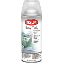 Krylon - 11 oz Aerosol Clear Spray Adhesive - Low Tack, 120°F Heat Resistance, 15 Sq Ft Coverage, Low Strength Bond, 180 min Max Bonding Time, Flammable - Strong Tooling