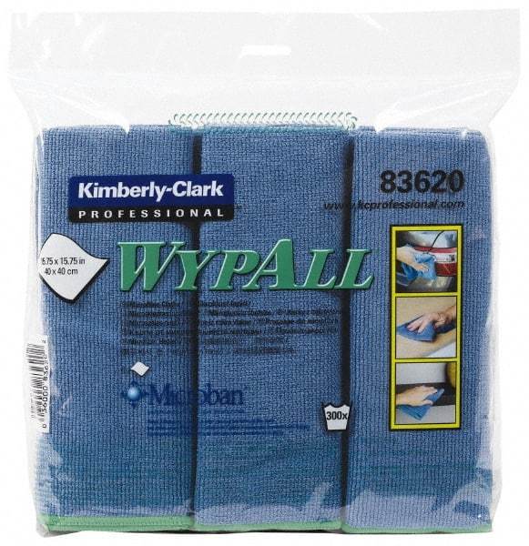 WypAll - Reusable Microfiber Wipes - Packet, 15-3/4" x 15-3/4" Sheet Size, Blue - Strong Tooling