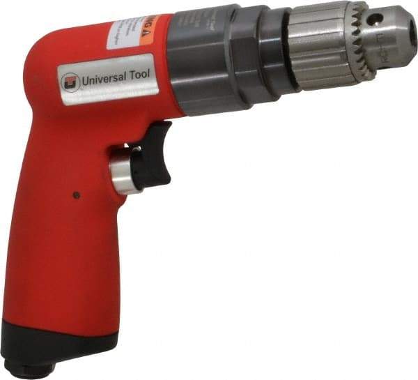 Universal Tool - 1/4" Keyed Chuck - Pistol Grip Handle, 6,000 RPM, 4.6 CFM, 0.9 hp, 90 psi - Strong Tooling