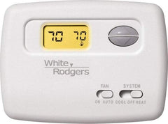 White-Rodgers - 45 to 90°F, 1 Heat, 1 Cool, Digital Nonprogrammable Thermostat - 20 to 30 Volts, Horizontal Mount, Manual Switch - Strong Tooling