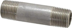 Merit Brass - Schedule 80, 1/2" Pipe x 3" Long, Grade 304/304L Stainless Steel Pipe Nipple - Seamless & Threaded - Strong Tooling