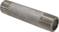 Merit Brass - Schedule 80, 3/4" Pipe x 4-1/2" Long, Grade 304/304L Stainless Steel Pipe Nipple - Seamless & Threaded - Strong Tooling