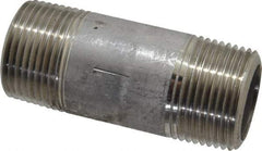 Merit Brass - Schedule 80, 1" Pipe x 3" Long, Grade 304/304L Stainless Steel Pipe Nipple - Seamless & Threaded - Strong Tooling