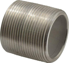 Merit Brass - Schedule 80, 1-1/2" Pipe x 1-3/4" Long, Grade 304/304L Stainless Steel Pipe Nipple - Seamless & Threaded - Strong Tooling