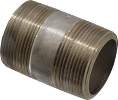 Merit Brass - Schedule 80, 1-1/2" Pipe x 2-1/2" Long, Grade 304/304L Stainless Steel Pipe Nipple - Seamless & Threaded - Strong Tooling