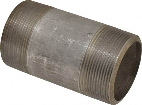 Merit Brass - Schedule 80, 3" Pipe x 6" Long, Grade 304/304L Stainless Steel Pipe Nipple - Seamless & Threaded - Strong Tooling