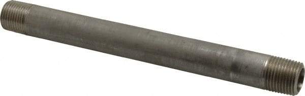 Merit Brass - Schedule 80, 1/2" Pipe x 8" Long, Grade 316/316L Stainless Steel Pipe Nipple - Seamless & Threaded - Strong Tooling