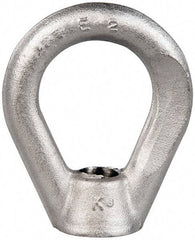 Gibraltar - 2,700 Lb Capacity, 1/2-13 Thread, Stainless Steel Lifting Eye Nut - Grade 316, 2-1/2" High, 1-1/4" Inside & 2" Outside Eye Diam, 7/8" Bell/Base Width - Strong Tooling