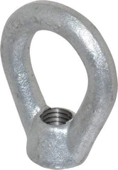 Gibraltar - 2,700 Lb Capacity, 1/2-13 Thread, Galvanized Finsih, Carbon Steel Heavy Duty Lifting Eye Nut - Grade C-1030, 2-1/2" High, 1-1/4" Inside & 2" Outside Eye Diam, 7/8" Bell/Base Width - Strong Tooling