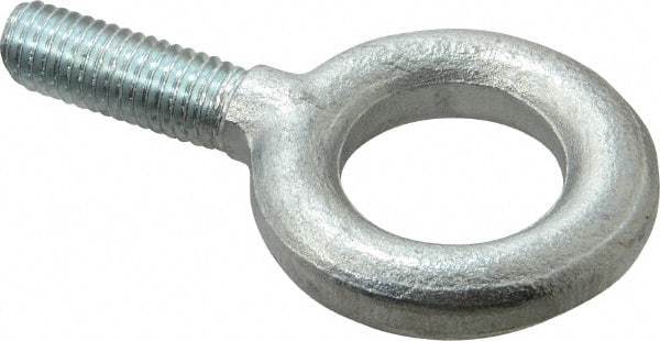 Gibraltar - 2,100 Lb Capacity, Steel, 1/2-13 Thread, Fixed Lifting Eye Bolt - Fully Threaded, 1-1/2" Shank, 1-1/2" Thread Length, No Shoulder - Strong Tooling