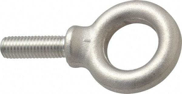 Gibraltar - 2,150 Lb Capacity, Stainless Steel, 1/2-13 Thread, Fixed Lifting Eye Bolt - Fully Threaded, 1-1/2" Shank, 1-1/2" Thread Length, Shoulder - Strong Tooling