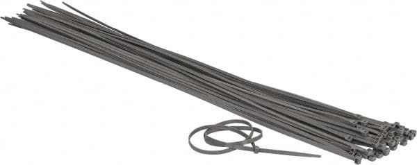 Made in USA - 48-9/16" Long Gray Nylon Standard Cable Tie - 175 Lb Tensile Strength, 2.29mm Thick, 4" Max Bundle Diam - Strong Tooling