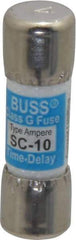 Cooper Bussmann - 170 VDC, 600 VAC, 10 Amp, Time Delay Size Rejecting/NonRejecting Fuse - Fuse Holder Mount, 1-5/16" OAL, 10 at DC, 100 at AC (RMS) kA Rating, 13/32" Diam - Strong Tooling