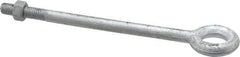 Gibraltar - 1,200 Lb Capacity, Steel, 3/8-16 Thread, Fixed Lifting Eye Bolt - Partially Threaded, 6" Shank, 1-1/2" Thread Length, No Shoulder - Strong Tooling