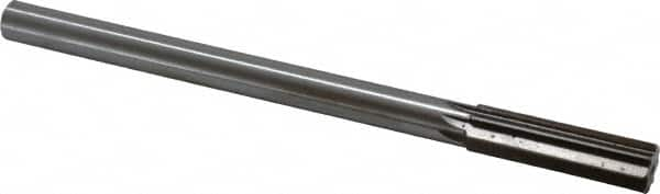 Interstate - 0.679" High Speed Steel 6 Flute Chucking Reamer - Straight Flute, 9/16" Straight Shank, 2-1/4" Flute Length, 9" OAL - Strong Tooling