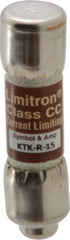 Cooper Bussmann - 600 VAC, 15 Amp, Fast-Acting General Purpose Fuse - Fuse Holder Mount, 1-1/2" OAL, 200 at AC (RMS) kA Rating, 13/32" Diam - Strong Tooling