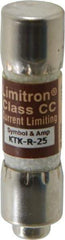 Cooper Bussmann - 600 VAC, 25 Amp, Fast-Acting General Purpose Fuse - Fuse Holder Mount, 1-1/2" OAL, 200 at AC (RMS) kA Rating, 13/32" Diam - Strong Tooling