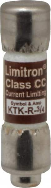 Cooper Bussmann - 600 VAC, 0.75 Amp, Fast-Acting General Purpose Fuse - Fuse Holder Mount, 1-1/2" OAL, 200 at AC (RMS) kA Rating, 13/32" Diam - Strong Tooling