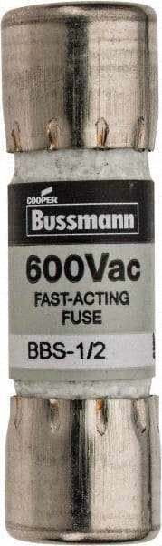 Cooper Bussmann - 600 VAC, 0.5 Amp, Fast-Acting General Purpose Fuse - Fuse Holder Mount, 1-3/8" OAL, 10 at AC kA Rating, 13/32" Diam - Strong Tooling