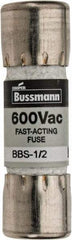 Cooper Bussmann - 600 VAC, 0.5 Amp, Fast-Acting General Purpose Fuse - Fuse Holder Mount, 1-3/8" OAL, 10 at AC kA Rating, 13/32" Diam - Strong Tooling