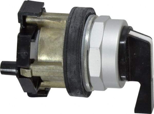 Eaton Cutler-Hammer - 30-1/2mm Mount Hole, 2 Position, Lever Operated, Selector Switch Only - Black, Maintained (MA) - Maintained (MA), Nonilluminated, Oil and Watertight - Strong Tooling