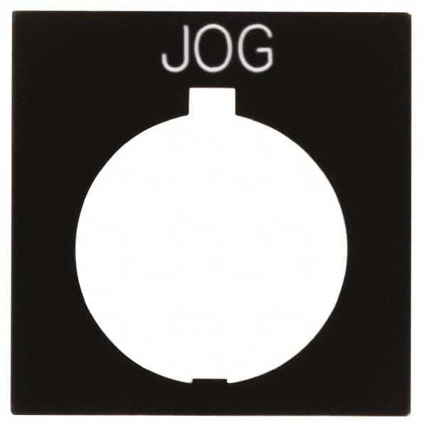 Eaton Cutler-Hammer - Square, Legend Plate - Jog - Black Background, 30-1/2mm Hole Diameter, 1.77 Inch Square - Strong Tooling