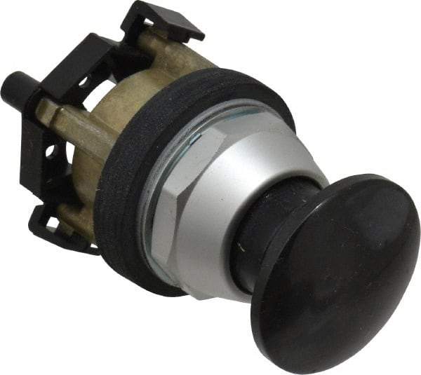 Eaton Cutler-Hammer - 30.5mm Mount Hole, 3035mm Extended Mushroom Head, Pushbutton Switch Only - Round, Black Pushbutton, Nonilluminated, Momentary (MO), Corrosion Resistant, Oiltight & Watertight - Strong Tooling