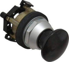 Eaton Cutler-Hammer - 30.5mm Mount Hole, 3035mm Extended Mushroom Head, Pushbutton Switch Only - Round, Black Pushbutton, Nonilluminated, Momentary (MO), Corrosion Resistant, Oiltight & Watertight - Strong Tooling