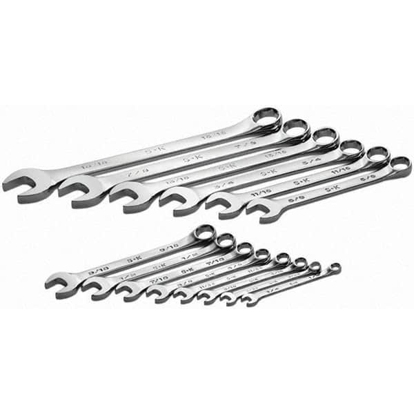 SK - 14 Piece, 1/4 to 5/16", Combination Wrench Set - Inch System of Measurement, Chrome Finish - Strong Tooling