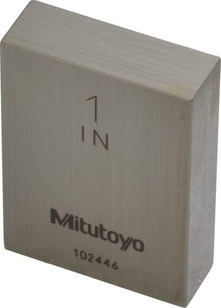 Mitutoyo - 1" Rectangular Steel Gage Block - Accuracy Grade AS-1, Includes Certificate of Inspection - Strong Tooling