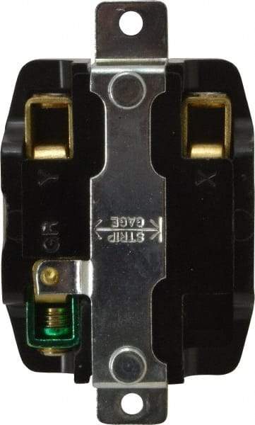 Hubbell Wiring Device-Kellems - 250 VAC, 50 Amp, Self Grounding Receptacle - 2 Poles, 3 Wire, Female End, Black - Strong Tooling