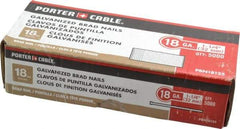 Porter-Cable - 18 Gauge 1-1/4" Long Brad Nails for Power Nailers - Grade 2 Steel, Galvanized Finish, Smooth Shank, Straight Stick Collation, Brad Head, Chisel Point - Strong Tooling