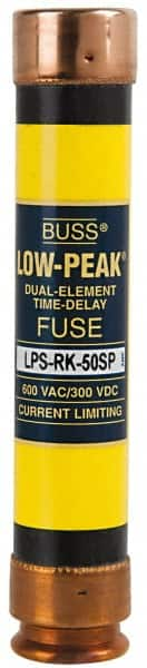 Cooper Bussmann - 300 VDC, 600 VAC, 50 Amp, Time Delay General Purpose Fuse - Fuse Holder Mount, 5-1/2" OAL, 100 at DC, 300 at AC (RMS) kA Rating, 1-1/16" Diam - Strong Tooling